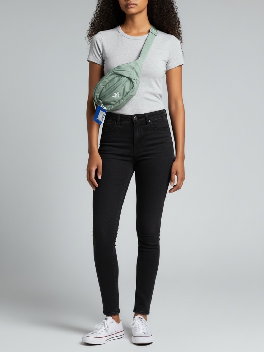 Adidas Originals Trefoil Belt Bag Sage Green Crossbody Fanny Pack NWT - Picture 2 of 7
